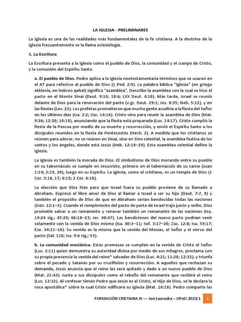 1 - La Iglesia 1 | PDF | Iglesia cristiana | Cristo (título)