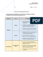 Classwork 3 Theoretical Approaches to SLA