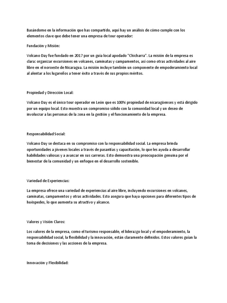Analisis de Tour Operadora | PDF | Business | Empoderamiento