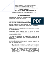 CATEDRA CIENCIA POLÍTICA, MIERCOLES 22 FEBRERO 2023, Sistemas de Gobierno