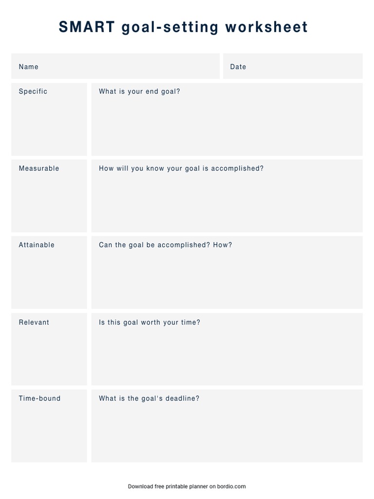 Smart Goal Setting Worksheet | PDF