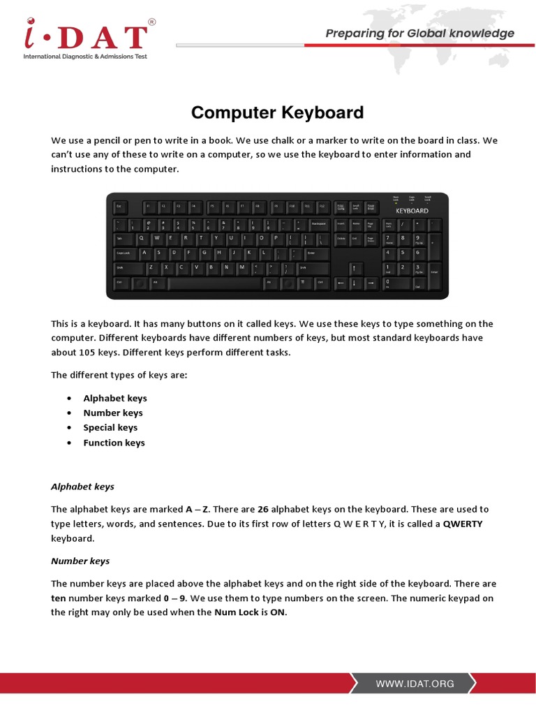 Stage 2 Technology Computer Keyboard PDF