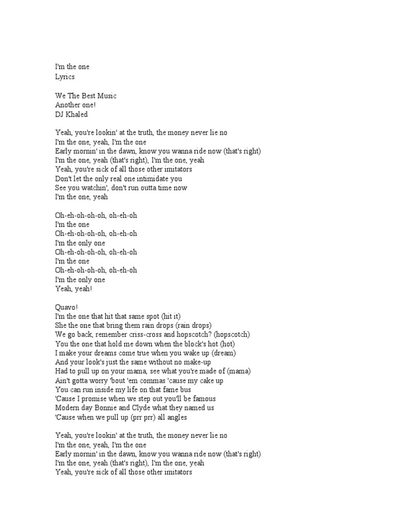 I Am One | PDF | Songs Written | Popular Music