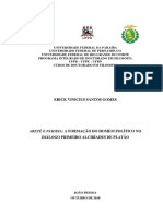 Areté e Paideia A Formação Do Homem Político No Diálogo Primeiro Alcibíades de Platão