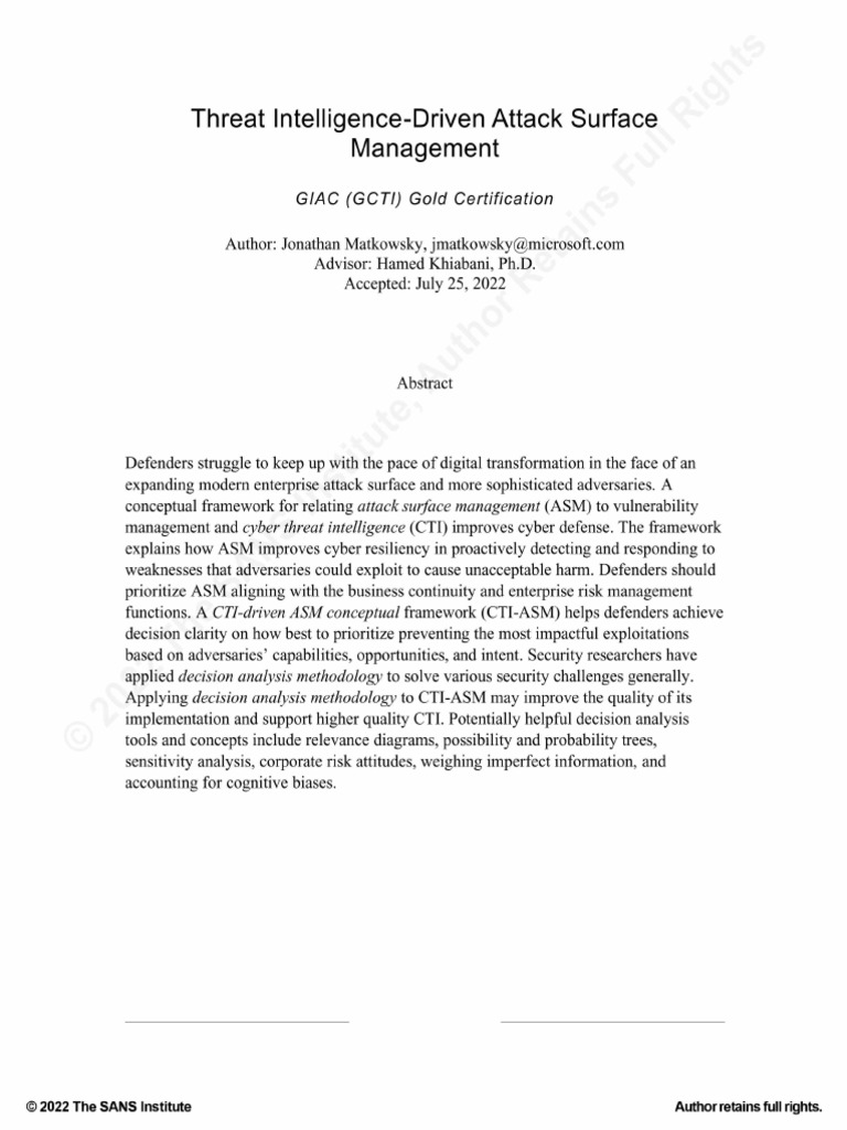 SANS Threat | PDF