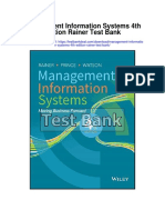 Management Information Systems 4th Edition Rainer Test Bank