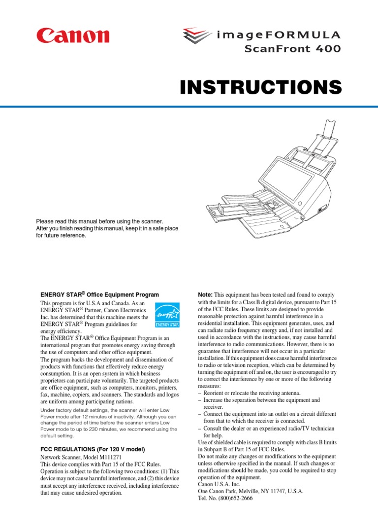canon imageformula scanfront 400 manual