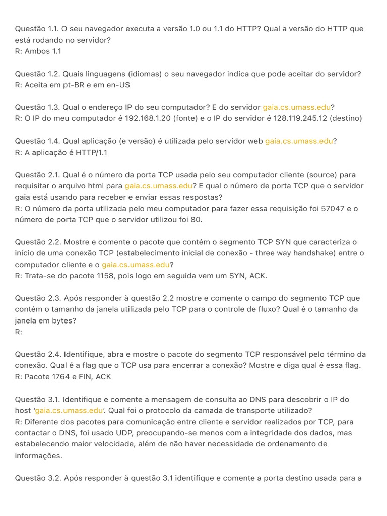 Atividade de Redes (Wireshark) | PDF | Protocolo de controle de ...
