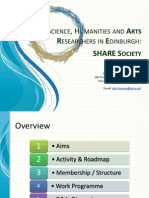 S R Share S: Ocial Science Umanities AND Esearchers IN Dinburgh
