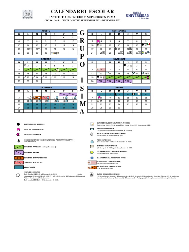 Cuatrimestral Calendarios 20241 PDF