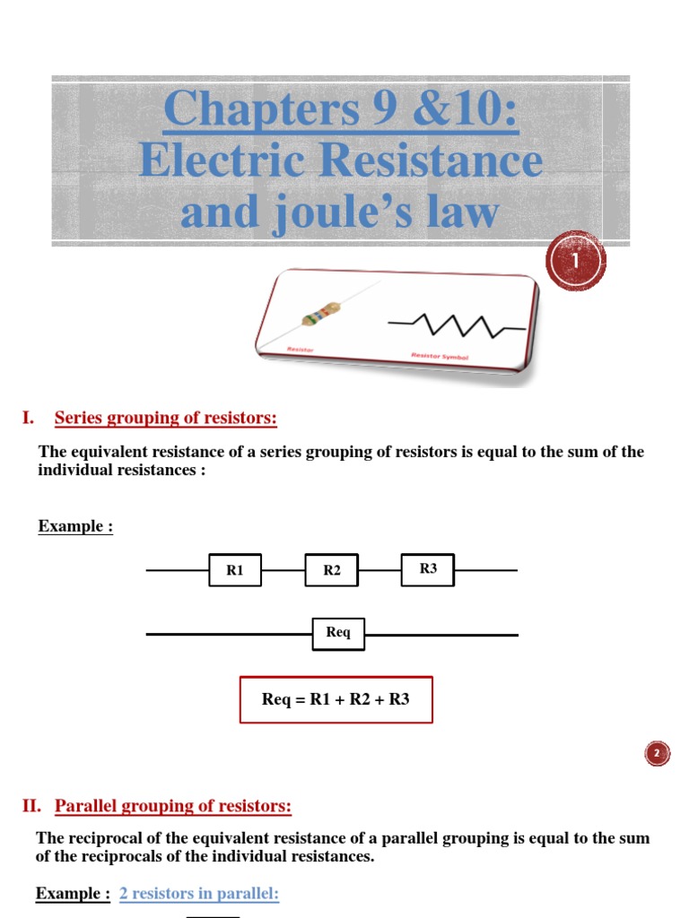 Electric Resistance And Joule S Law Pdf