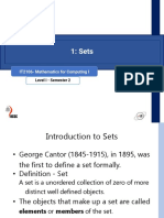 1: Sets: IT2106-Mathematics For Computing I