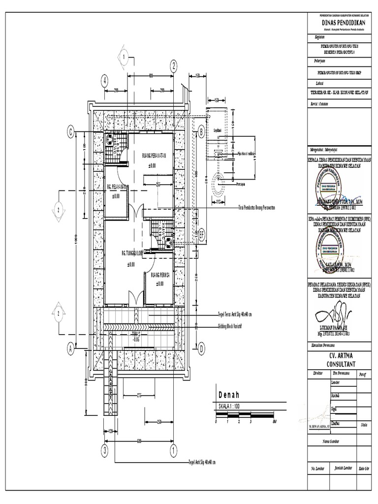 Gambar Kerja Pemb. Ruang Uks SMP | PDF