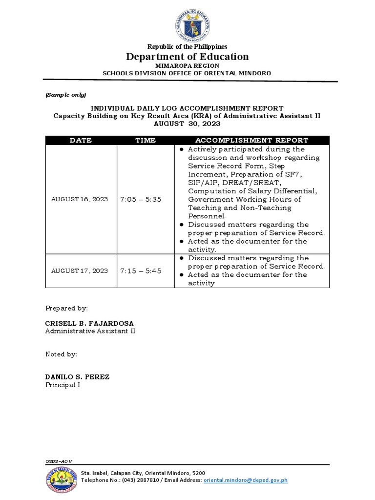 Sample IDLAR VNHS | PDF