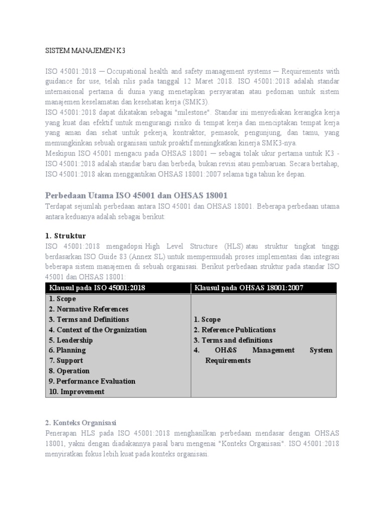 Sistem Manajemen K3 | PDF