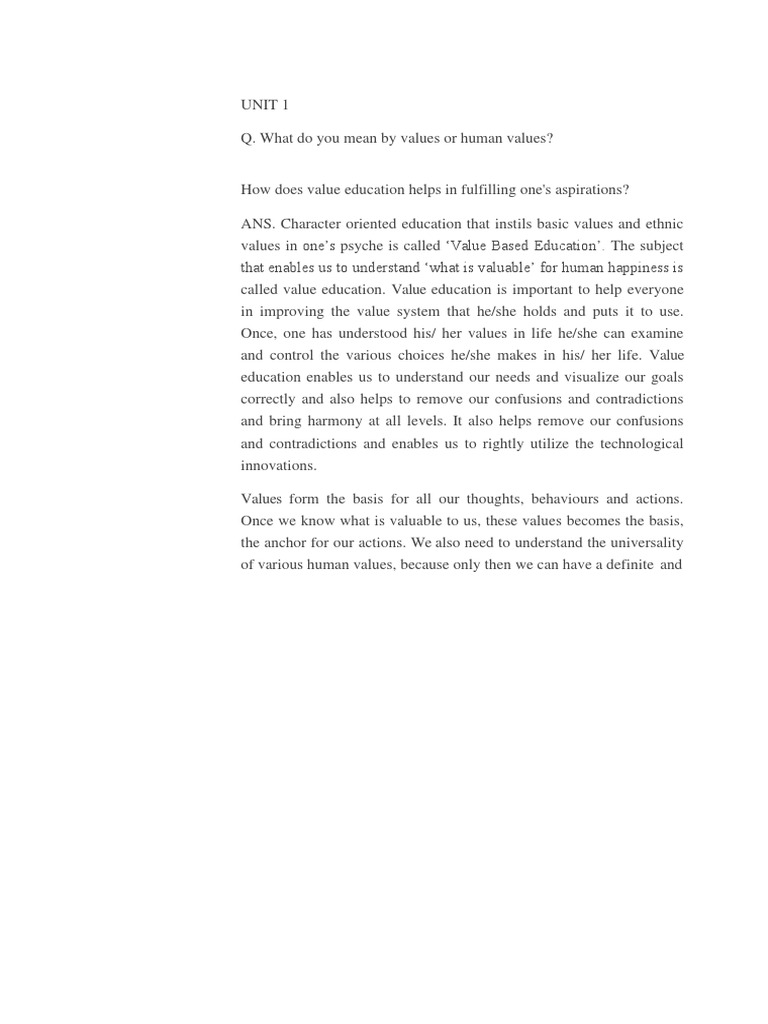 Universal human values pdf thought pleasure