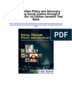 Social Welfare Policy and Advocacy Advancing Social Justice Through 8 Policy Sectors 1st Edition Jansson Test Bank