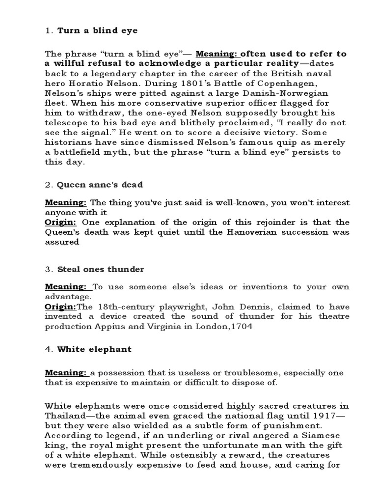 Idioms | PDF