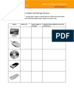 Worksheet 1 Input, Output and Storage Devices
