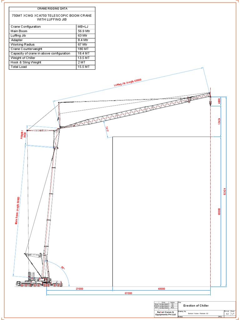 XCMG XCA750 Crane Lifting Plan | PDF | Crane (Machine) | Transport ...