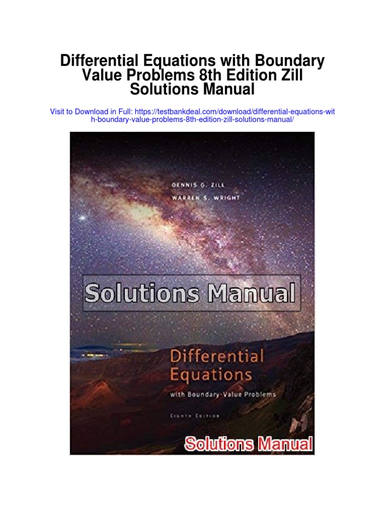 Differential Equations With Boundary Value Problems 8th Edition Zill