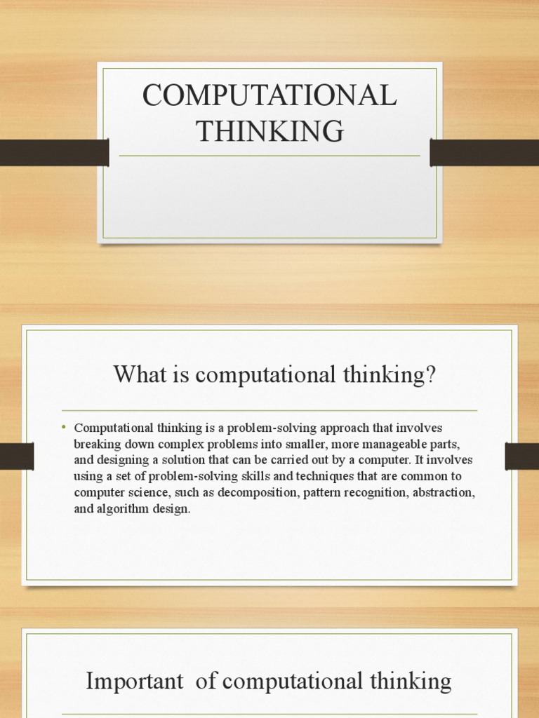 Computational Thinking Year 7 | PDF | Algorithms | Computing