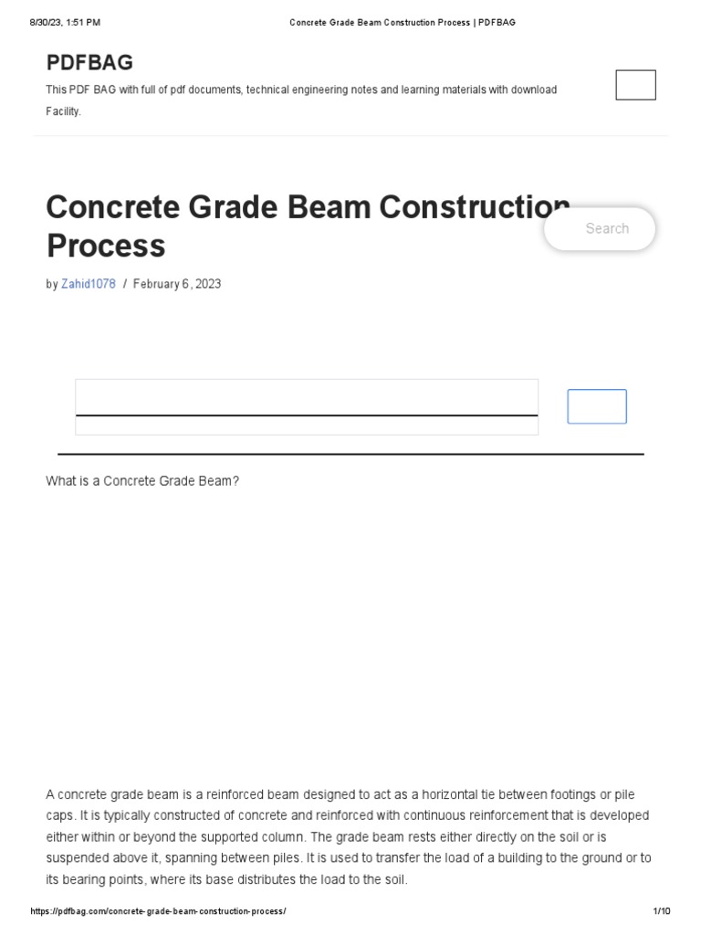 Concrete Grade Beam Construction Process _ PDFBAG | PDF | Concrete ...