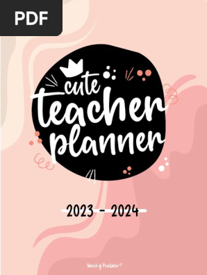 Cute Teacher Planner - 2023 - World of Printables