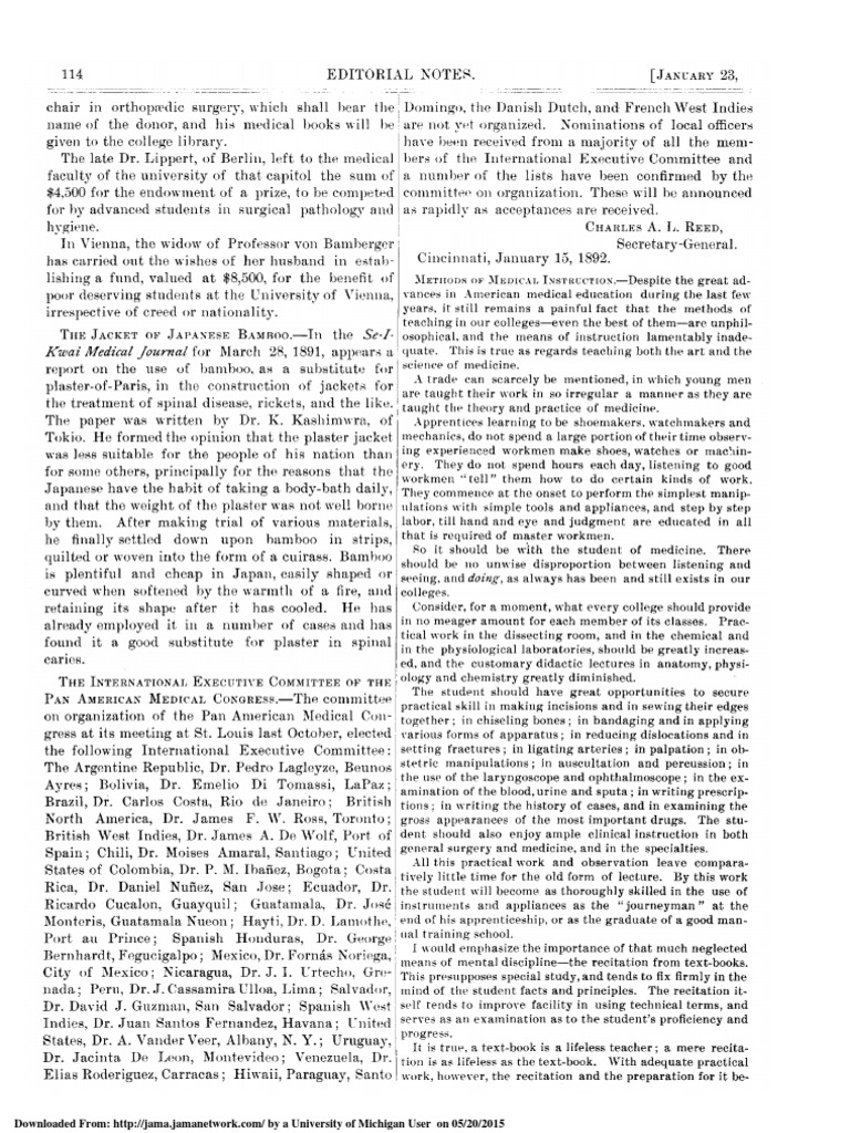 The international executive committee of the pan american medical