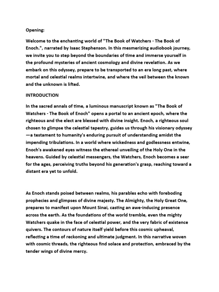 The Book Of The Watchers Book Of Enoch Pdf Book Of Enoch Glory