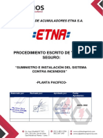 Procedimiento Escrito de Trabajo Seguro:: Fabrica de Acumuladores Etna S.A