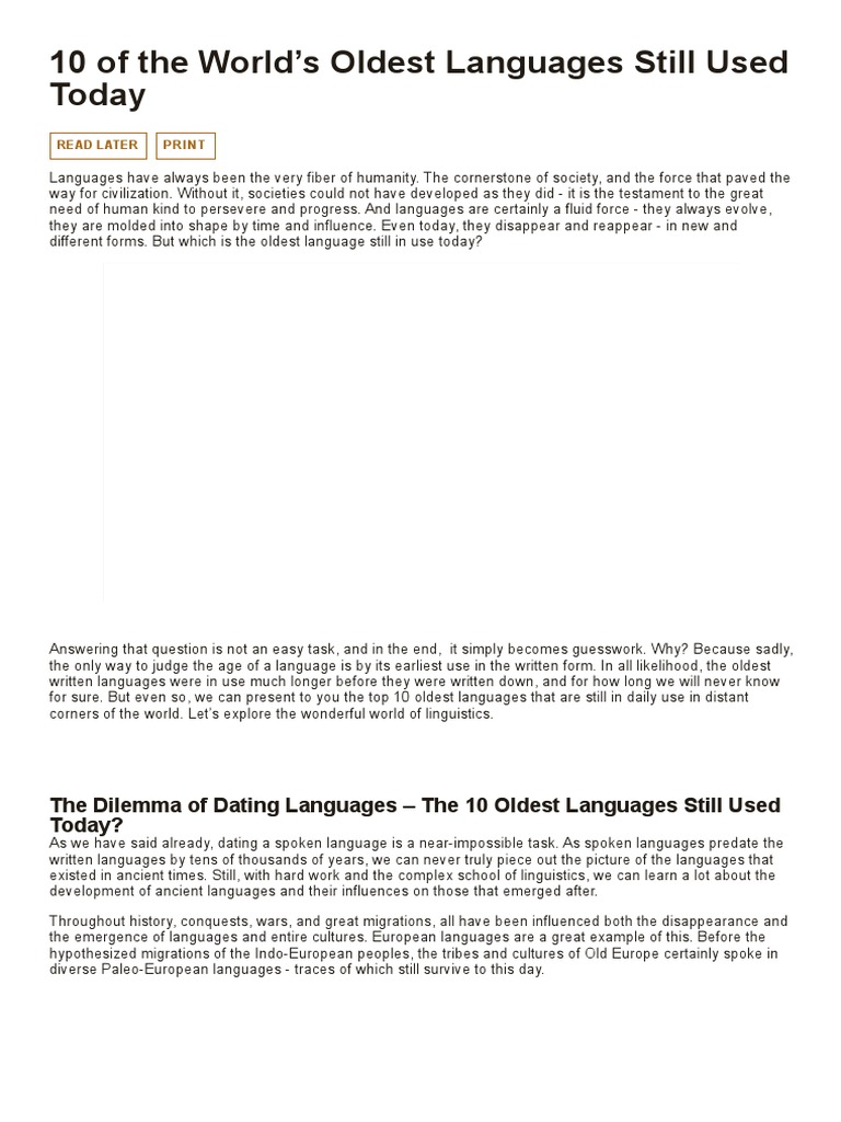 10 of The World's Oldest Languages Still Used Today - Ancient Origins