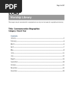 LCMS Worship Commemoration Biographies