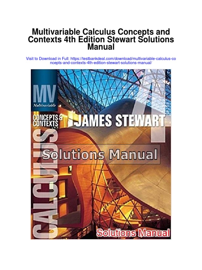 Multivariable Calculus Concepts and Contexts 4th Edition Stewart