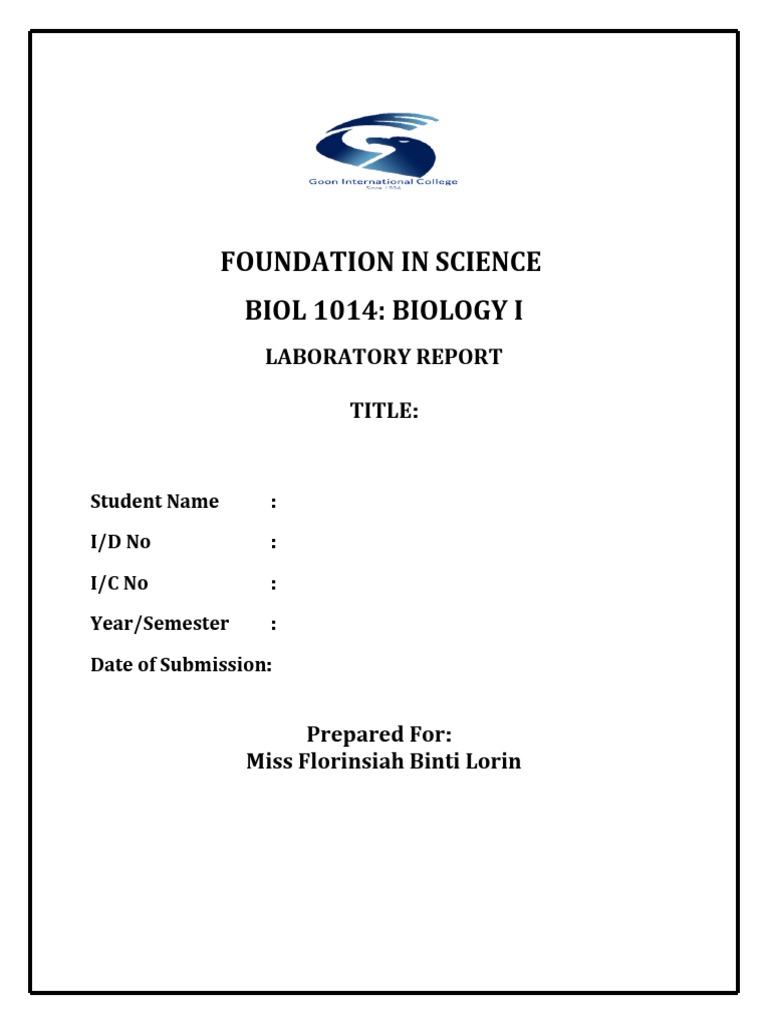 Lab Cover Page_BIO I PDF