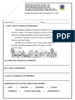 Avaliação de Geografia 2º Ano