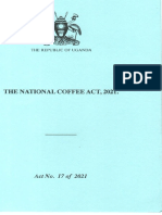 Uganda, National Coffee Act 2021