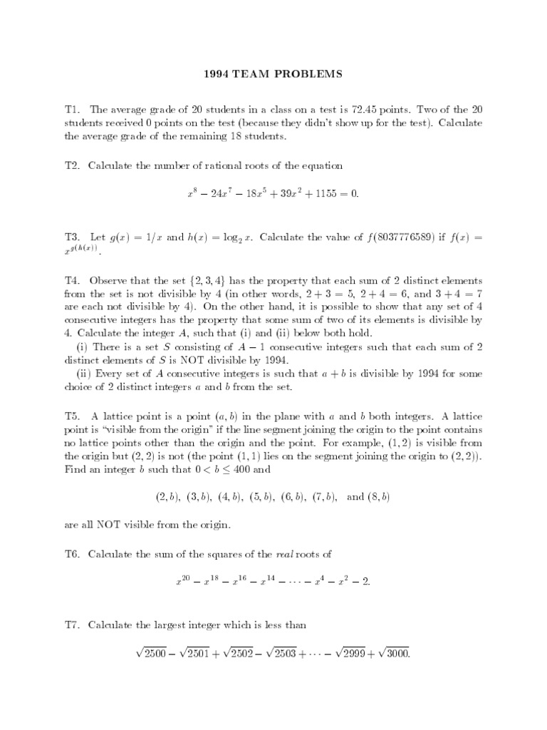 9 MYMC Math Olympiad 1998-2005 | PDF | Factorization | Elementary ...