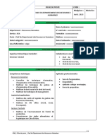 Fiche de Poste - Chef de Département Des Ressources Humaines