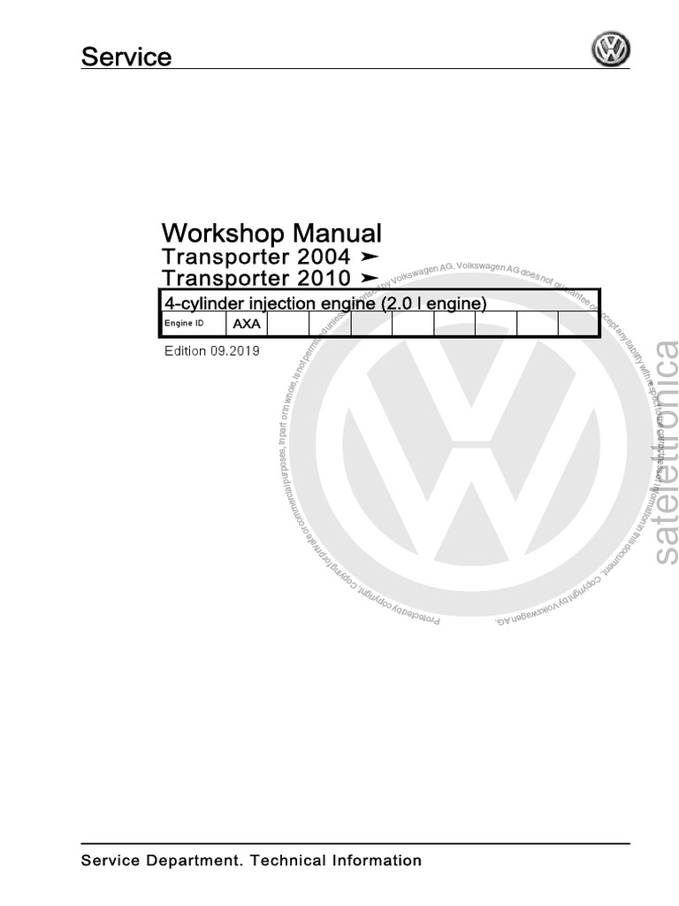 VW T5 2.5 TDI Engine Service Manual | PDF | Piston | Mechanical Engineering