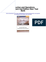 Production and Operations Management 2nd Edition Starr Test Bank