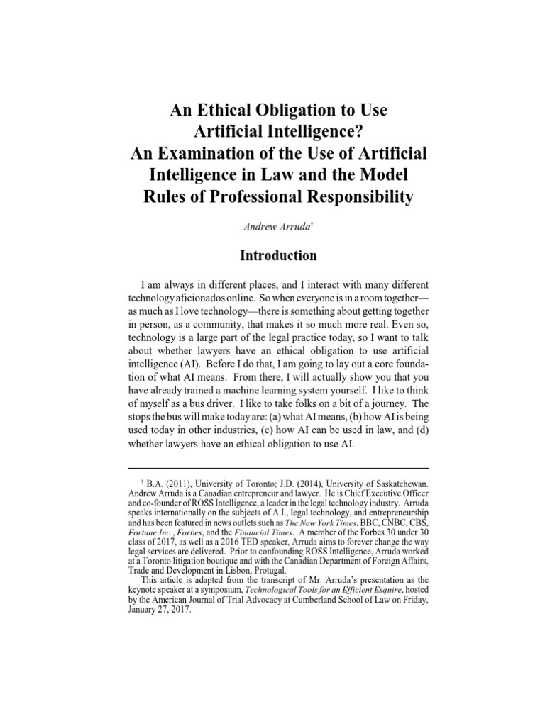 AI Ethics in Legal Practice | PDF | Artificial Intelligence ...