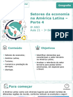 Setores Da Economia Na América Latina - Parte 4: 8º ANO Aula 21 - 3º Bimestre