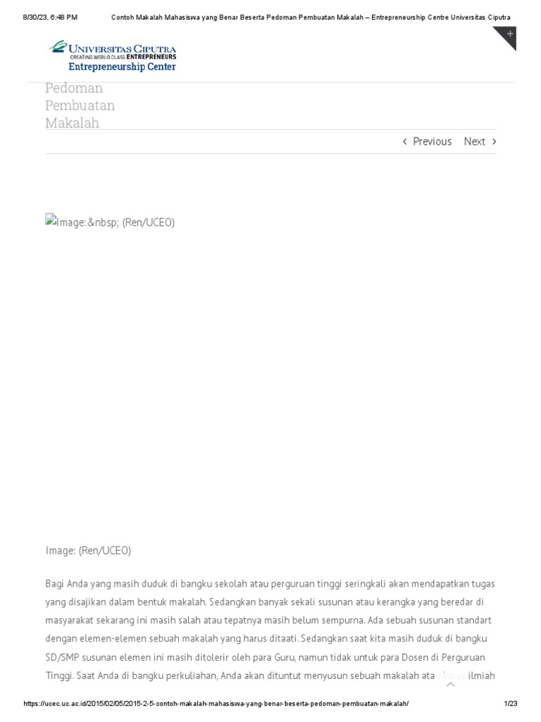 contoh makalah yang baik dan menarik untuk mahasiswa