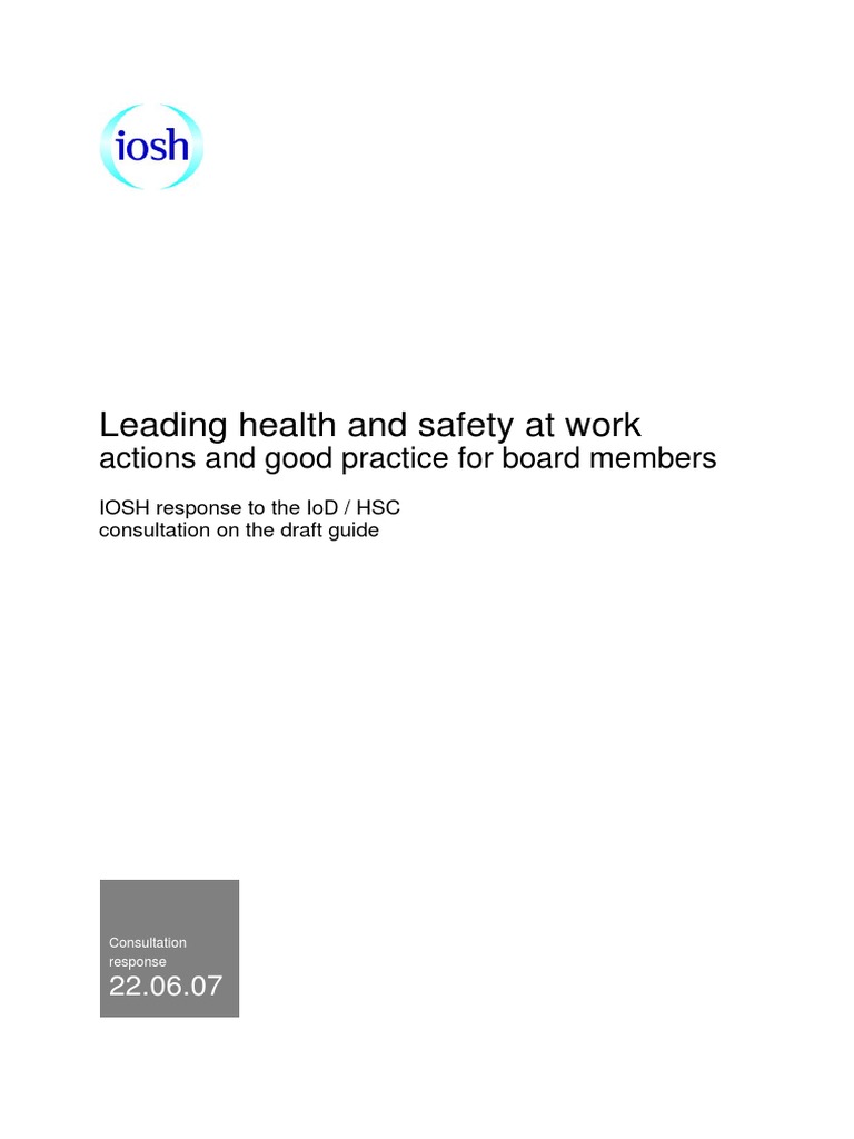 Leading health and safety at work PDF Occupational Safety And Health
