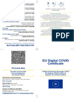 EU Digital COVID Certificate: Personal Data
