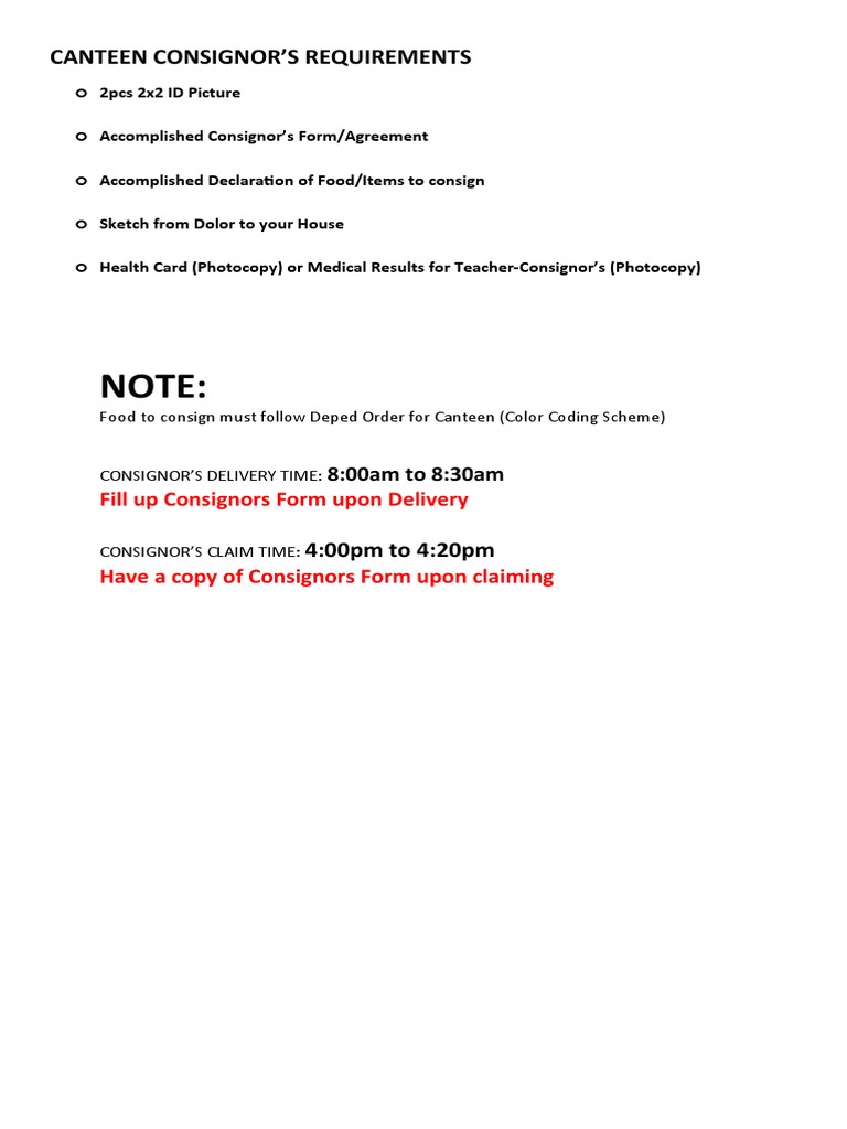 Canteen Consignor Data PDF