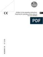 Addition To The Operating Instructions: Selecting The Operating Mode Using An IO-Link Interface