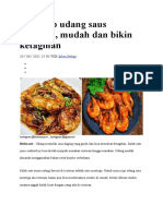 Resep Udang Saus Mentega