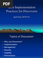 Best Implementation Practices For Discoverer: April Sims OCP 8i 9i